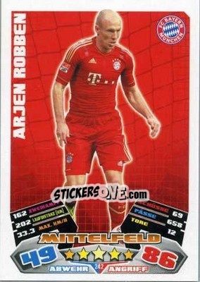 Sticker Arjen Robben - German Football Bundesliga 2012-2013. Match Attax n. 242 - Topps