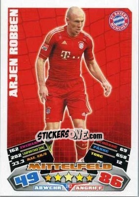 Sticker Arjen Robben - German Football Bundesliga 2012-2013. Match Attax - Topps