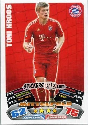 Cromo Toni Kroos - German Football Bundesliga 2012-2013. Match Attax - Topps