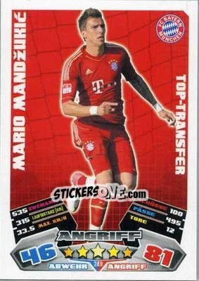 Sticker Mario Mandžukic - German Football Bundesliga 2012-2013. Match Attax n. 249 - Topps