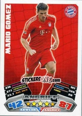 Sticker Mario Gomez - German Football Bundesliga 2012-2013. Match Attax - Topps