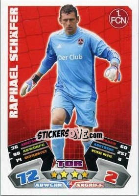 Sticker Raphael Schäfer - German Football Bundesliga 2012-2013. Match Attax - Topps