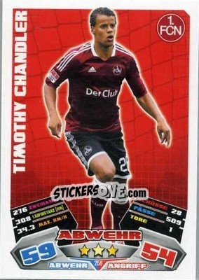 Sticker Timothy Chandler - German Football Bundesliga 2012-2013. Match Attax n. 256 - Topps