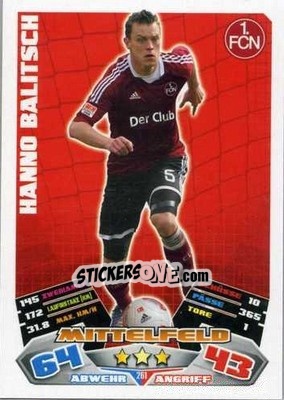 Sticker Hanno Balitsch - German Football Bundesliga 2012-2013. Match Attax - Topps