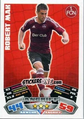 Sticker Robert Mak - German Football Bundesliga 2012-2013. Match Attax - Topps