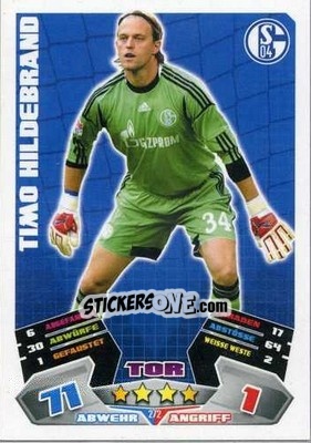 Sticker Timo Hildebrand - German Football Bundesliga 2012-2013. Match Attax - Topps