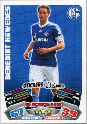 Sticker Benedikt Höwedes - German Football Bundesliga 2012-2013. Match Attax - Topps