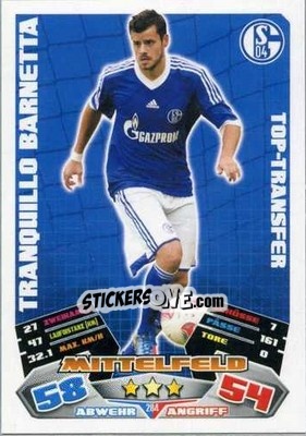 Cromo Tranquillo Barnetta - German Football Bundesliga 2012-2013. Match Attax - Topps