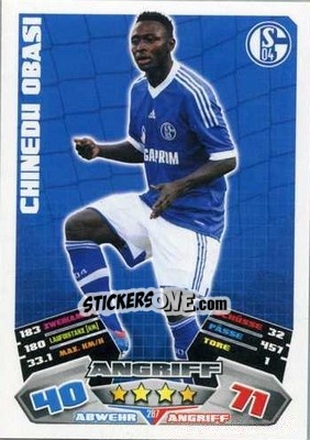 Figurina Chinedu Obasi - German Football Bundesliga 2012-2013. Match Attax n. 287 - Topps