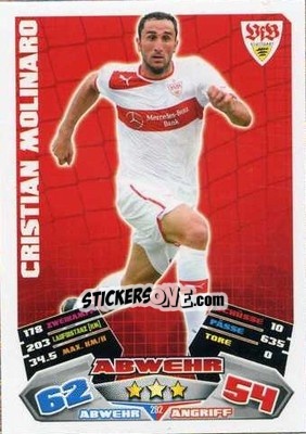 Sticker Cristian Molinaro - German Football Bundesliga 2012-2013. Match Attax n. 292 - Topps