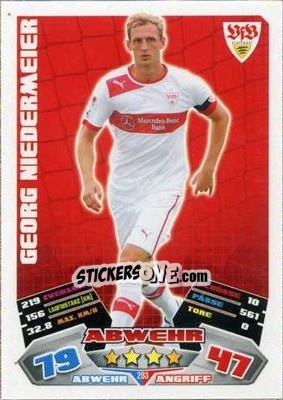 Sticker Georg Niedermeier - German Football Bundesliga 2012-2013. Match Attax n. 293 - Topps