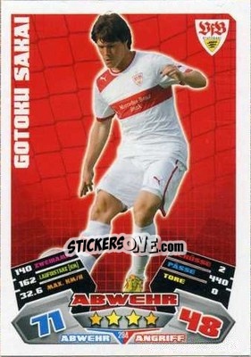Sticker Gotoku Sakai - German Football Bundesliga 2012-2013. Match Attax - Topps