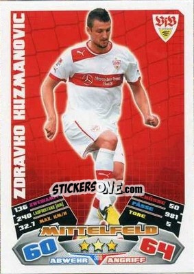 Sticker Zdravko Kuzmanovic - German Football Bundesliga 2012-2013. Match Attax n. 300 - Topps