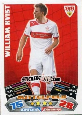 Sticker William Kvist - German Football Bundesliga 2012-2013. Match Attax n. 301 - Topps
