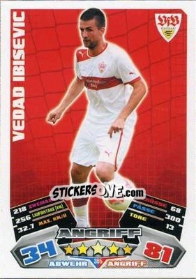 Sticker Vedad Ibisevic - German Football Bundesliga 2012-2013. Match Attax n. 305 - Topps