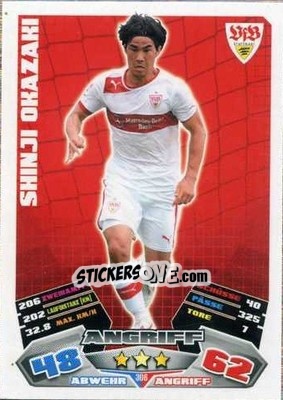 Sticker Shinji Okazaki - German Football Bundesliga 2012-2013. Match Attax n. 306 - Topps