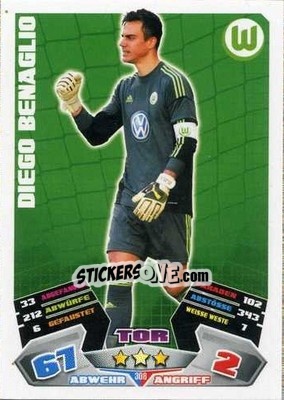 Sticker Diego Benaglio - German Football Bundesliga 2012-2013. Match Attax n. 308 - Topps