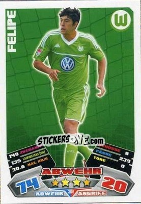 Sticker Felipe - German Football Bundesliga 2012-2013. Match Attax n. 309 - Topps