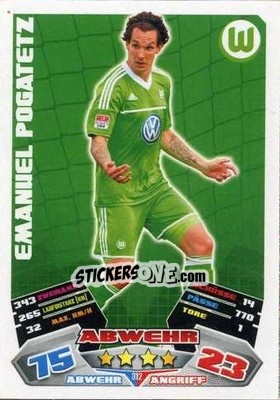 Sticker Emanuel Pogatetz - German Football Bundesliga 2012-2013. Match Attax n. 312 - Topps