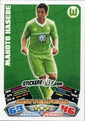 Sticker Makoto Hasebe - German Football Bundesliga 2012-2013. Match Attax - Topps