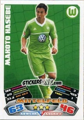Sticker Makoto Hasebe - German Football Bundesliga 2012-2013. Match Attax n. 320 - Topps