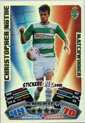 Sticker Christopher Nöthe - German Football Bundesliga 2012-2013. Match Attax - Topps