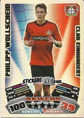 Sticker Philipp Wollscheid - German Football Bundesliga 2012-2013. Match Attax - Topps