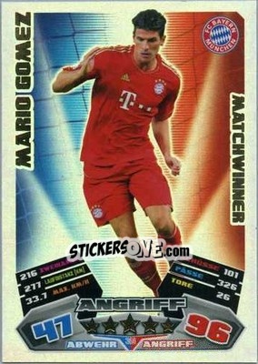 Cromo Mario Gomez - German Football Bundesliga 2012-2013. Match Attax - Topps