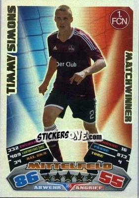 Sticker Timmy Simons - German Football Bundesliga 2012-2013. Match Attax - Topps