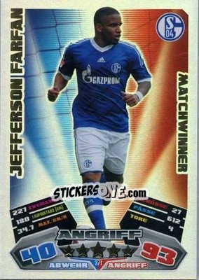 Sticker Jefferson Farfan - German Football Bundesliga 2012-2013. Match Attax n. 371 - Topps