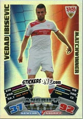 Sticker Vedad Ibisevic - German Football Bundesliga 2012-2013. Match Attax n. 375 - Topps