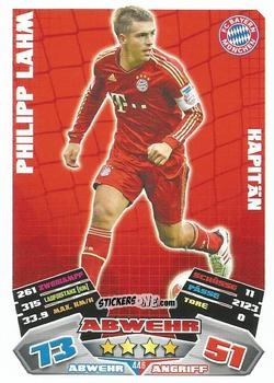 Sticker Philipp Lahm - German Football Bundesliga 2012-2013. Match Attax n. 446 - Topps