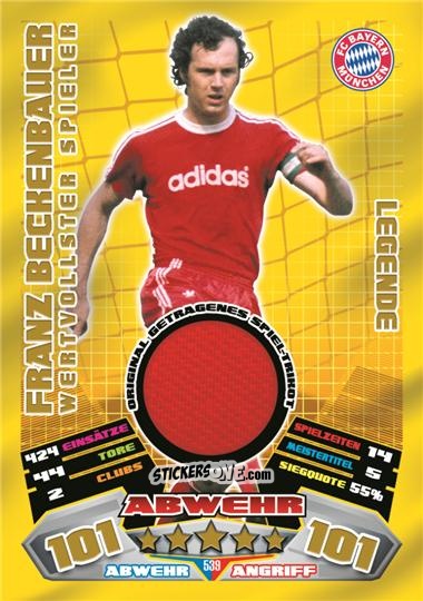 Figurina Franz Beckenbauer - German Football Bundesliga 2012-2013. Match Attax n. 539t - Topps