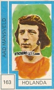 Sticker Aad Mansveld - Campeonato Mundial de Futbol 1974
 n. 163 - Cromo Crom