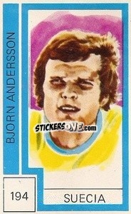 Sticker Bjorn Andersson - Campeonato Mundial de Futbol 1974
 - Cromo Crom
