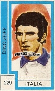Sticker Dino Zoff - Campeonato Mundial de Futbol 1974
 n. 229 - Cromo Crom