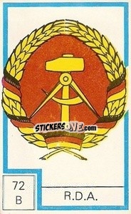 Sticker Escudo - Campeonato Mundial de Futbol 1974
 n. 72B - Cromo Crom