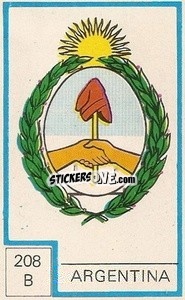 Sticker Escudo - Campeonato Mundial de Futbol 1974
 n. 208B - Cromo Crom