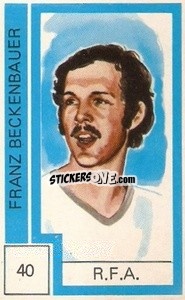Sticker Franz Beckenbauer - Campeonato Mundial de Futbol 1974
 n. 40 - Cromo Crom