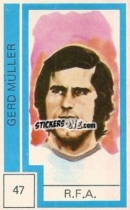 Sticker Gerd Muller - Campeonato Mundial de Futbol 1974
 n. 47 - Cromo Crom