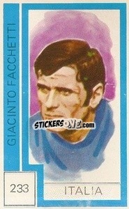 Figurina Giacinto Facchetti - Campeonato Mundial de Futbol 1974
 - Cromo Crom