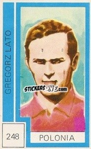 Sticker Gregorz Lato - Campeonato Mundial de Futbol 1974
 n. 248 - Cromo Crom