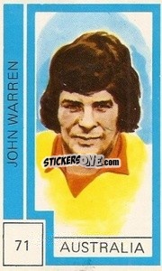 Sticker John Warren - Campeonato Mundial de Futbol 1974
 n. 71 - Cromo Crom