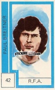 Sticker Paul Breitner - Campeonato Mundial de Futbol 1974
 n. 42 - Cromo Crom