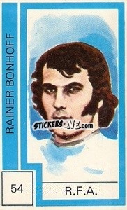 Sticker Rainer Bonhoff - Campeonato Mundial de Futbol 1974
 n. 54 - Cromo Crom
