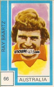 Figurina Ray Baartz - Campeonato Mundial de Futbol 1974
 - Cromo Crom
