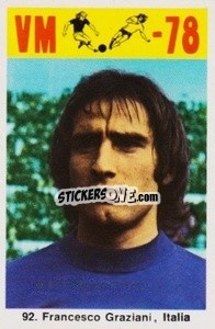 Sticker Francesco Graziani - Fodbold Argentina 1978
 n. 92 - LIBERO VM
