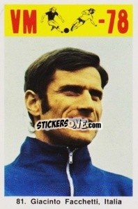 Sticker Giacinto Facchetti - Fodbold Argentina 1978
 n. 81 - LIBERO VM
