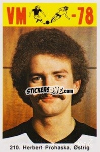 Sticker Herbert Prohaska - Fodbold Argentina 1978
 n. 210 - LIBERO VM
