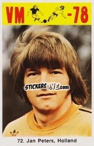 Sticker Jan Peters - Fodbold Argentina 1978
 - LIBERO VM
